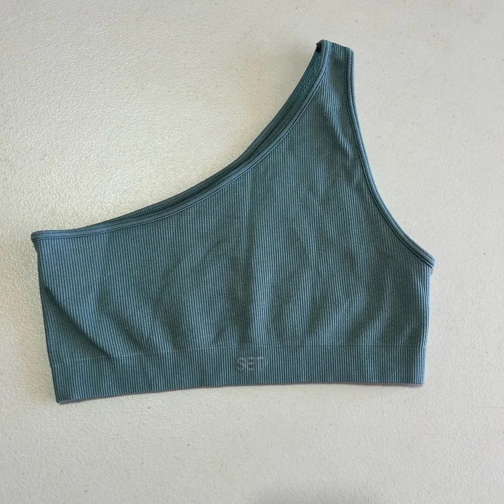 SET Active Teal Ribbed Top - Picture 3 of 4